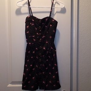 Navy blue small flamingo dress